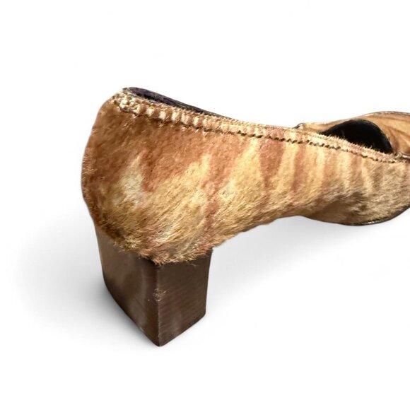 Vintage Fendi Ponyhair Square Toe Block Heels - Picture 2 of 8